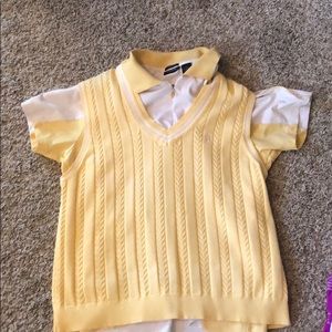 Izod golf sweater vest and shirt set